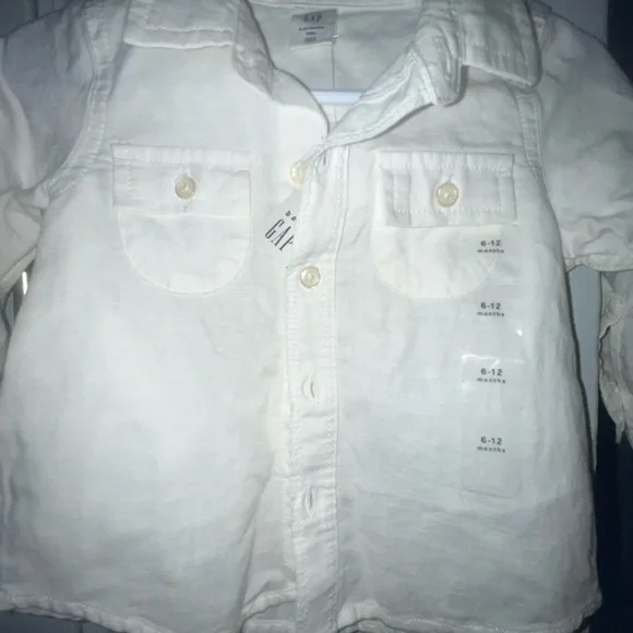 NWT GAP White Toddler Button-Up Shirt - Picture 3 of 4